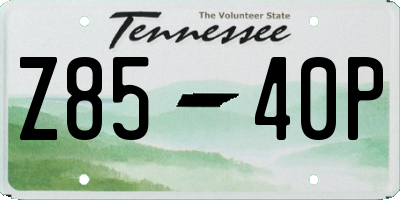 TN license plate Z8540P