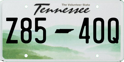 TN license plate Z8540Q