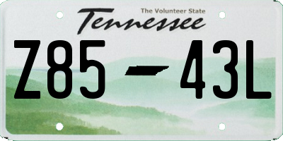 TN license plate Z8543L