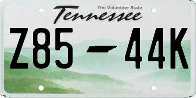 TN license plate Z8544K