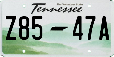 TN license plate Z8547A