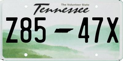TN license plate Z8547X