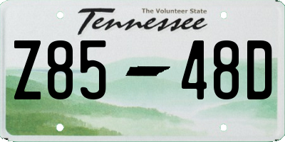 TN license plate Z8548D