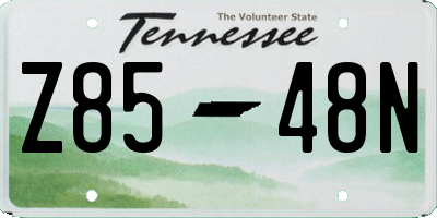 TN license plate Z8548N