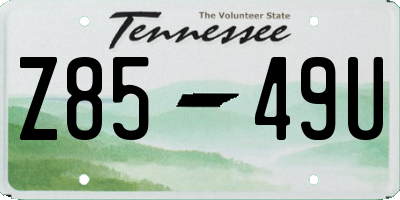 TN license plate Z8549U