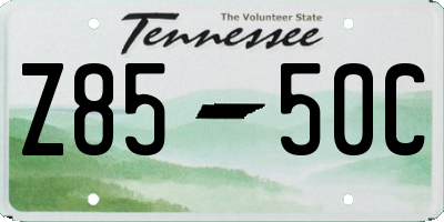 TN license plate Z8550C