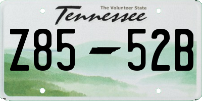 TN license plate Z8552B