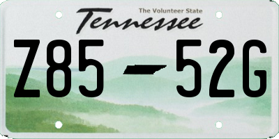 TN license plate Z8552G