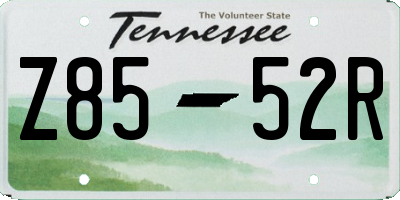 TN license plate Z8552R