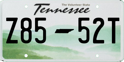 TN license plate Z8552T
