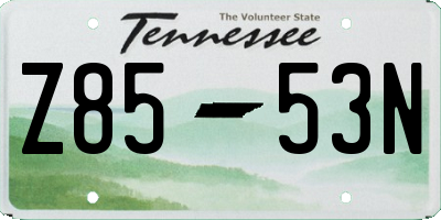 TN license plate Z8553N