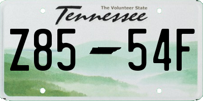 TN license plate Z8554F
