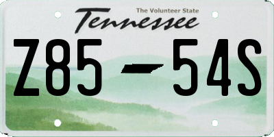TN license plate Z8554S
