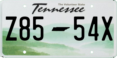 TN license plate Z8554X