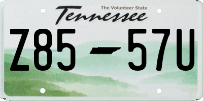 TN license plate Z8557U