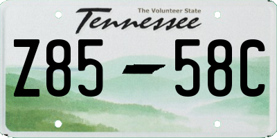 TN license plate Z8558C