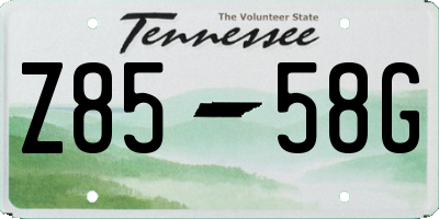 TN license plate Z8558G