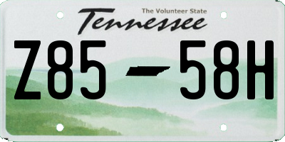 TN license plate Z8558H