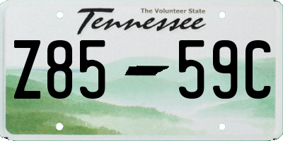 TN license plate Z8559C