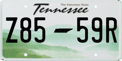 TN license plate Z8559R