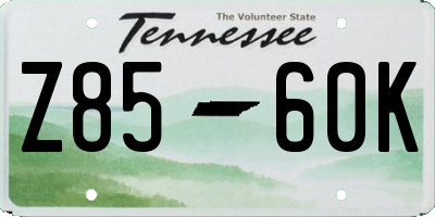 TN license plate Z8560K