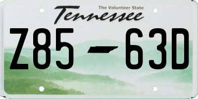 TN license plate Z8563D