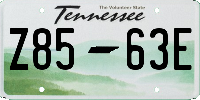 TN license plate Z8563E