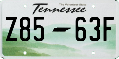 TN license plate Z8563F