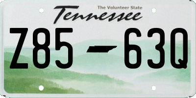TN license plate Z8563Q
