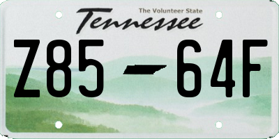 TN license plate Z8564F