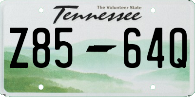 TN license plate Z8564Q