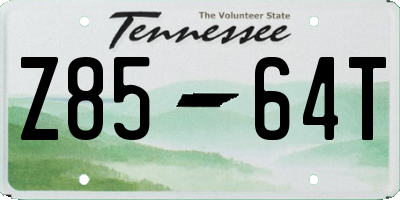 TN license plate Z8564T