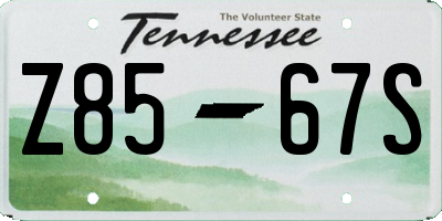 TN license plate Z8567S