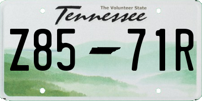 TN license plate Z8571R