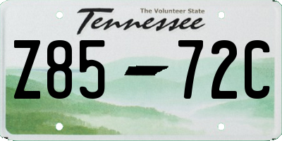 TN license plate Z8572C