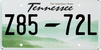 TN license plate Z8572L