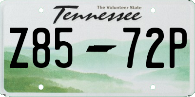 TN license plate Z8572P