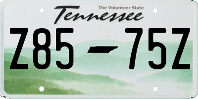 TN license plate Z8575Z