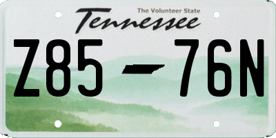 TN license plate Z8576N