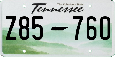 TN license plate Z8576O