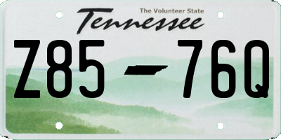 TN license plate Z8576Q