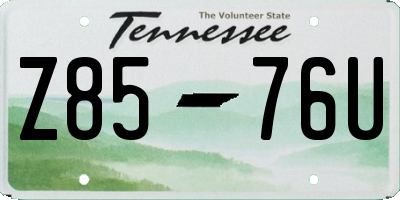 TN license plate Z8576U