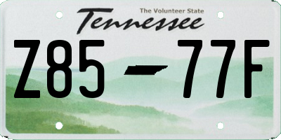 TN license plate Z8577F