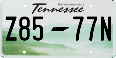 TN license plate Z8577N