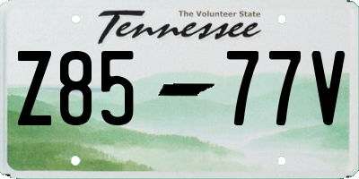 TN license plate Z8577V