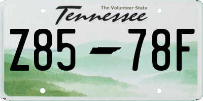TN license plate Z8578F