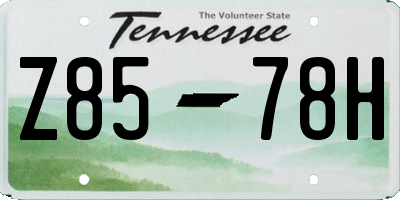 TN license plate Z8578H