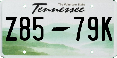 TN license plate Z8579K