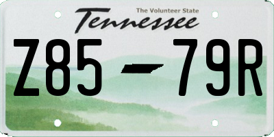 TN license plate Z8579R