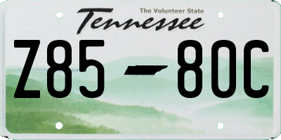 TN license plate Z8580C